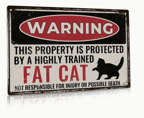 Vintage Style Fat Cat Metal Sign