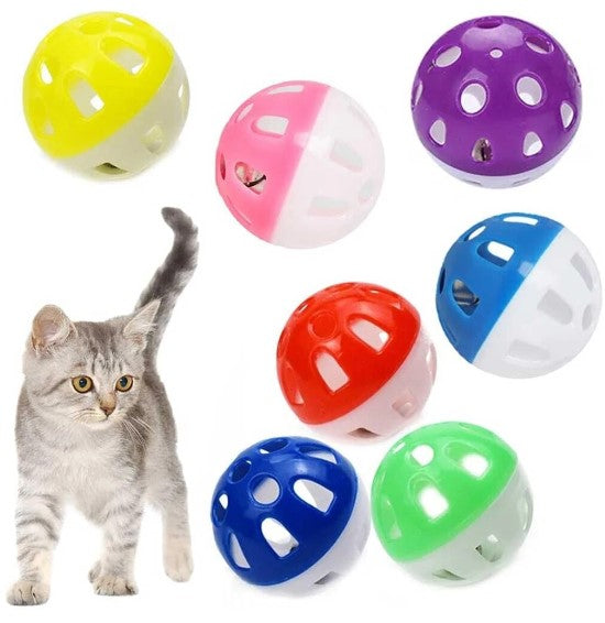 20 x Cat Toy Balls with Bell (assorted Colours)