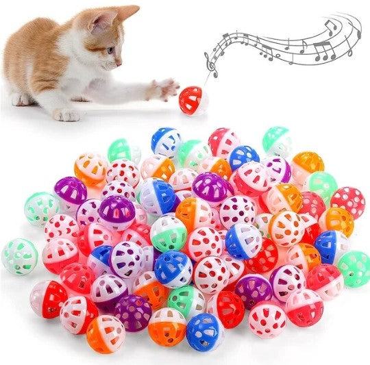 20 x Cat Toy Balls with Bell (assorted Colours)